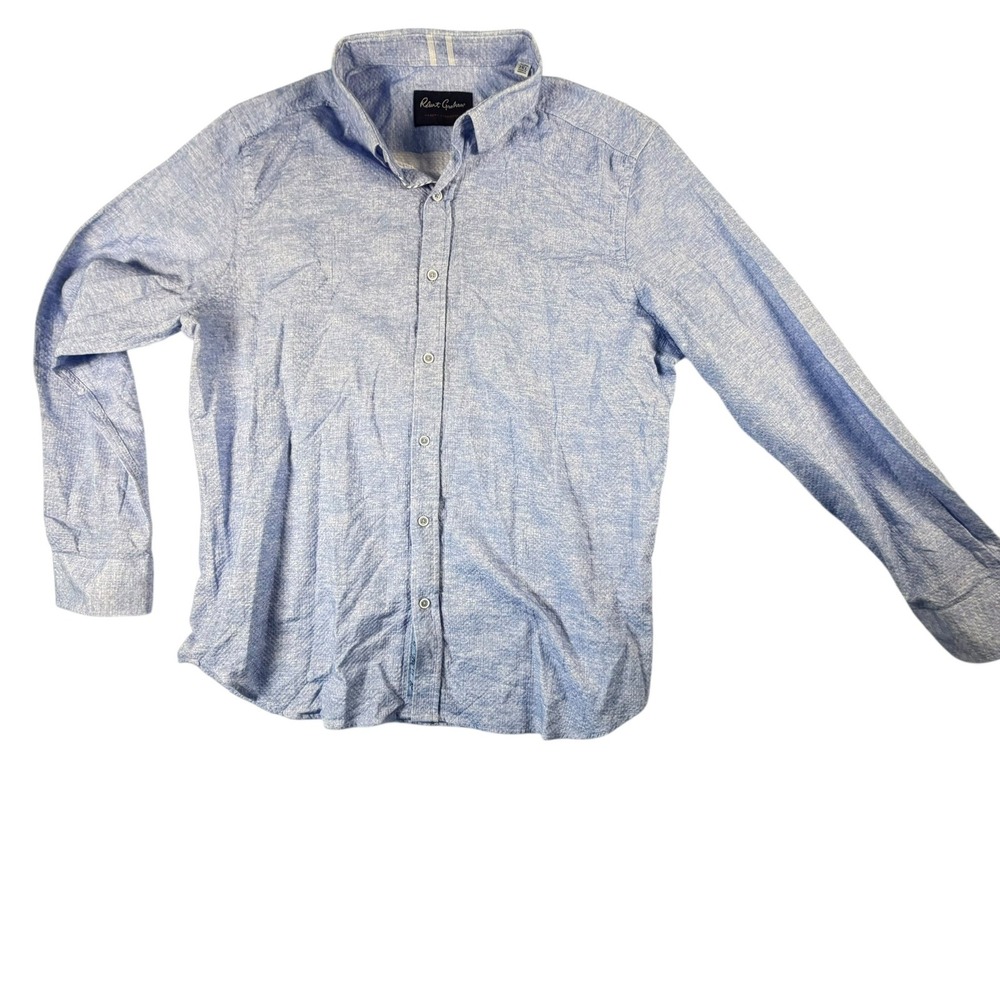 Robert Graham Button Down Mens 2XL Blue Excellent Modern Americana Seersucker